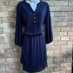 Classic Lilly Pulitzer blue dress. Size L. Elastic waist that blouses.  💙